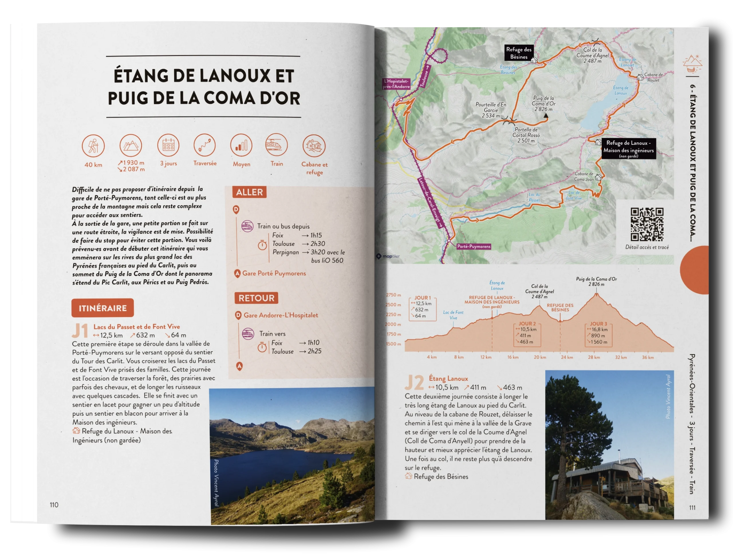 Topo Doux Randonnées dans les Pyrénées - Exemple d'itinéraire